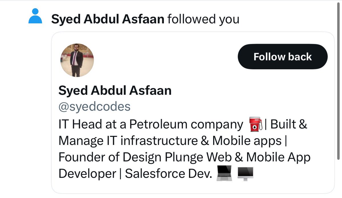 syedcodes's tweet photo. Have you ever received this notification..??

If not , Click on FOLLOW to connect 

#LetsGrowTogether #javascript #AppDevelopment #Windows #mac #macbook #100DaysOfCode #buildconnect #Networking https://t.co/pLNOKizpX3
