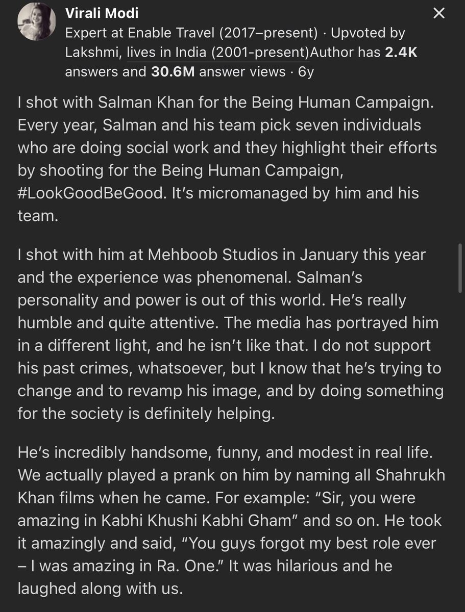 A social worker shares her experience of shooting with Salman Khan.

They played a small prank on him by teasing him with Shah Rukh Khan's name

#SalmanKhan 
#ShahRukhKhan