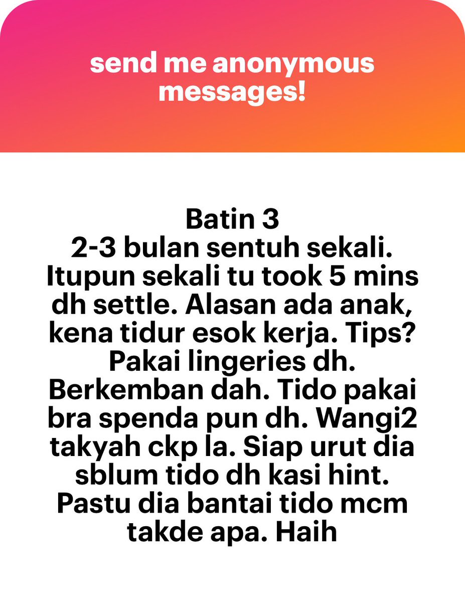 meinmokhtar's tweet photo. Luahan isteri https://t.co/X2R2UZ6yJP