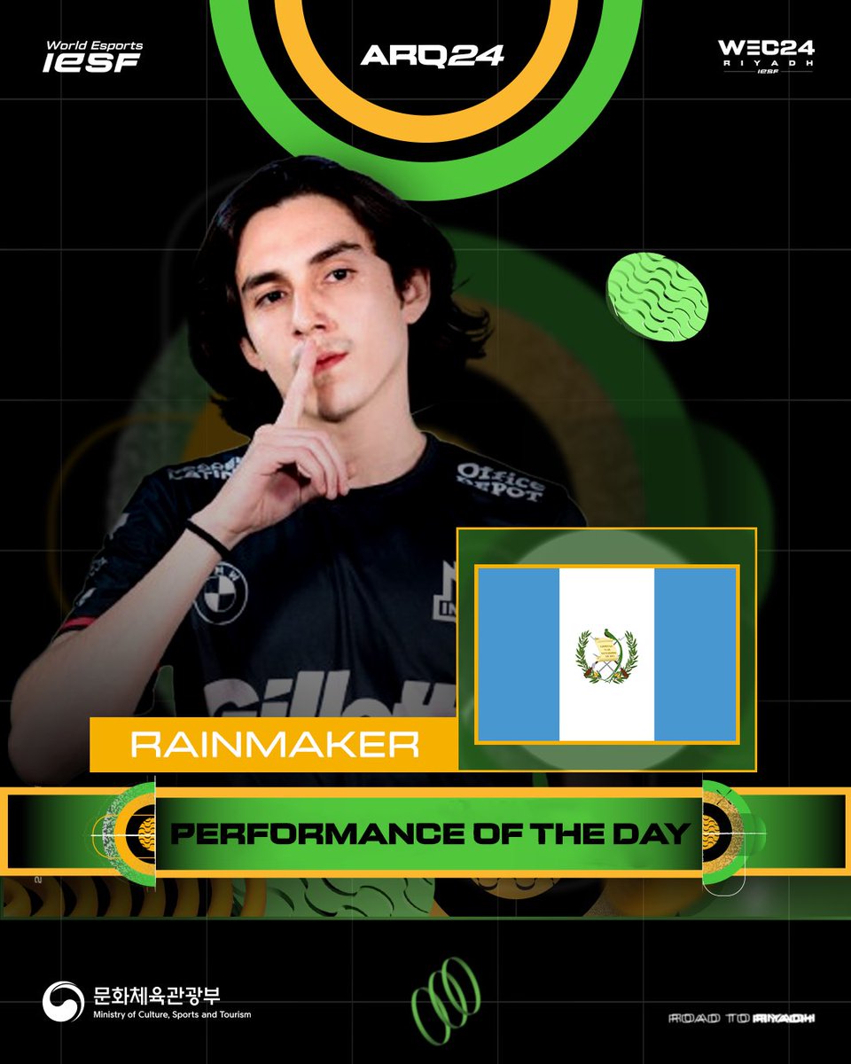 iesf_official's tweet image. RAINMAKER makes it RAIN! Outstanding performance from Guatemala’s Representative 🇬🇹

26 Kills | 1.21 ADR | 1.86 KD ✌️

#IESF #ARQ24