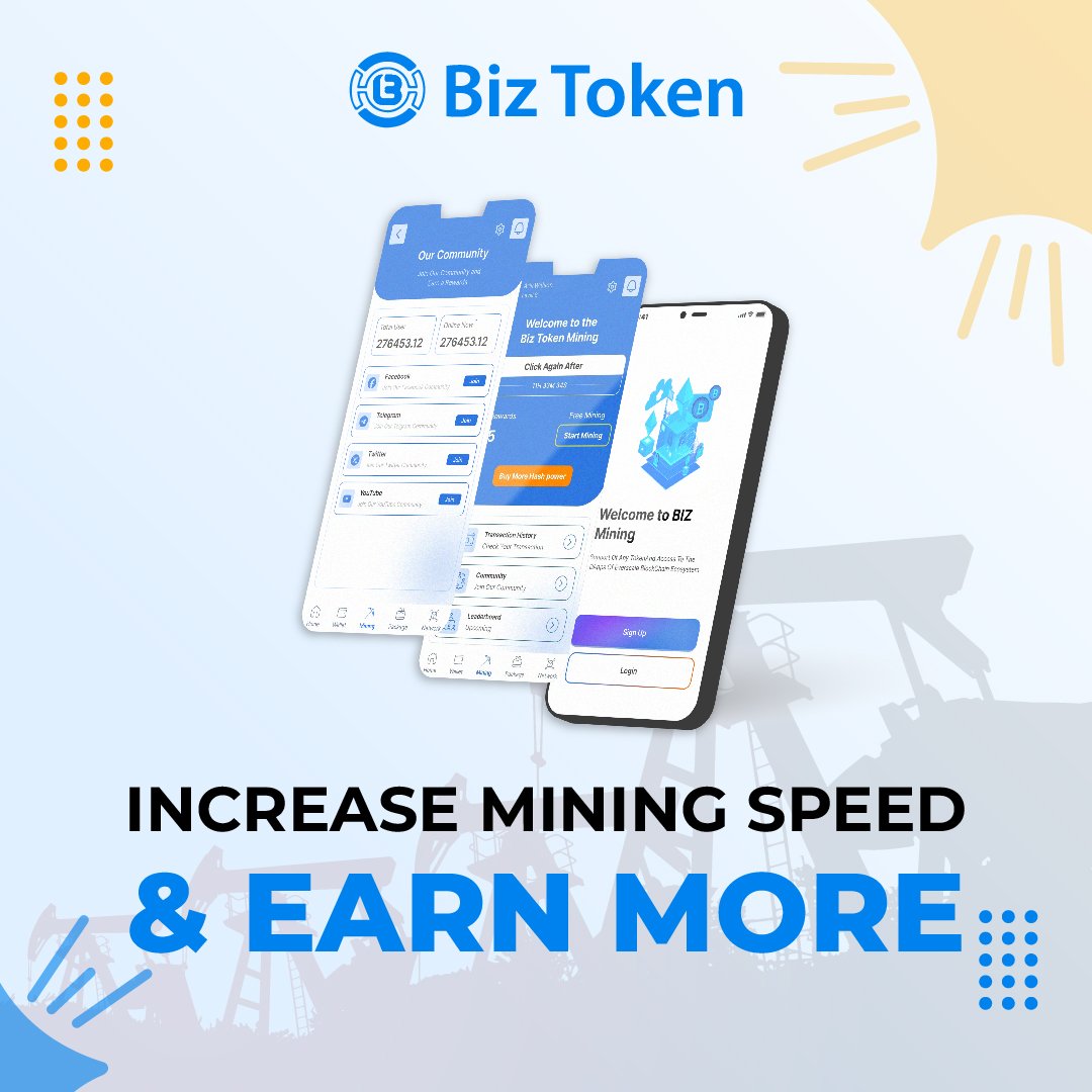 bizeglobal's tweet photo. ๐Speed โโUp Your BIZ Mining By Purchasing The Hash Power Package.
๐Download The App & Daily Earn Tokens By BIZ Mining.
๐More info: https://t.co/DhidR0xIgO
#BIZ #BizToken #BizMining #Miningapp #Bizecosystem
#cryptomining https://t.co/dPEJbQNlQP