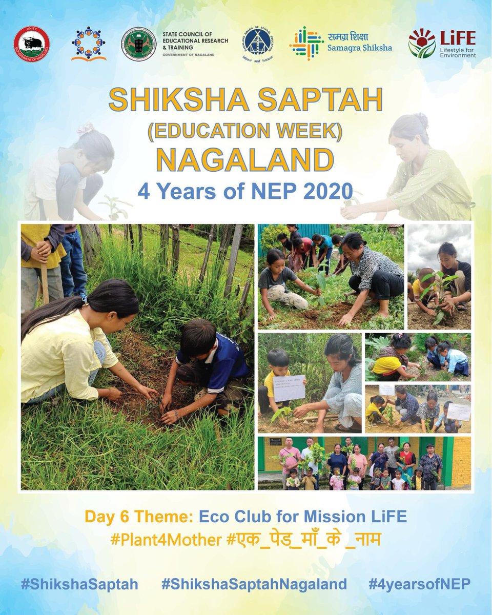 SamagraNagaland's tweet photo. Celebrating Eco Clubs for Mission LiFE Day in all Schools across Nagaland Today. #ShikshaSaptah #ShikshaSaptahNagaland #Plant4Mother #4yearsofNEP #Eco_club https://t.co/QbsYLz8ft3