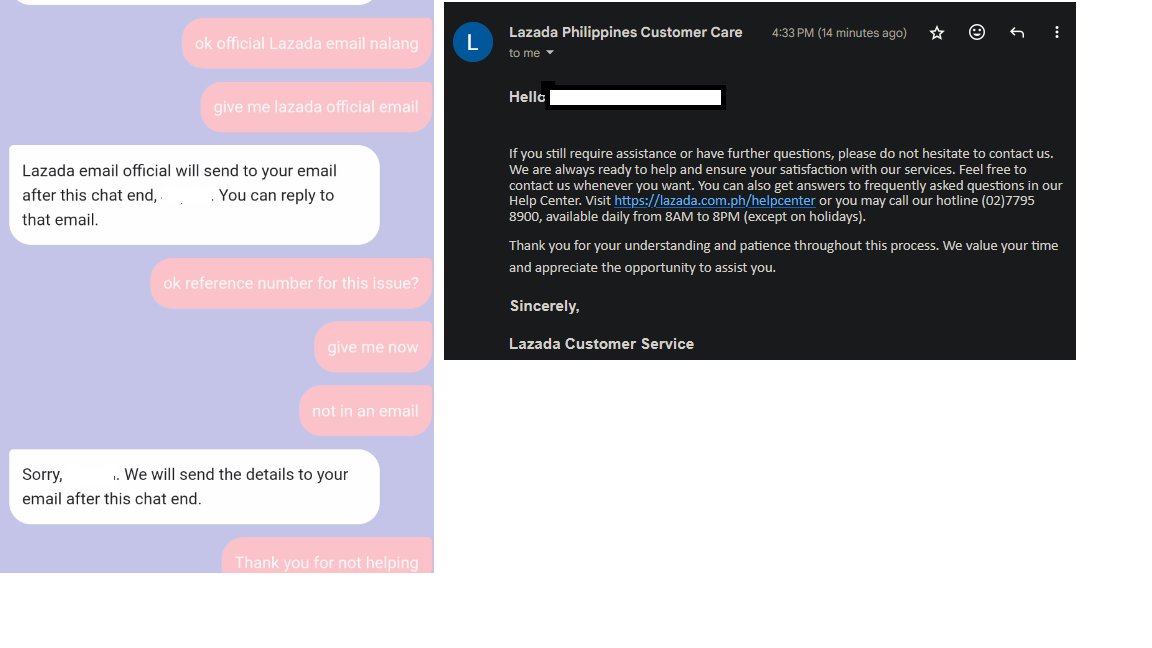 JayrodNatnat's tweet photo. @LazadaPH @asklazadaph Lazmall 2X Refund policy not followed. CS then proceeds to not do what they said they would.

@DtiPhilippines https://t.co/ItushLGK0G