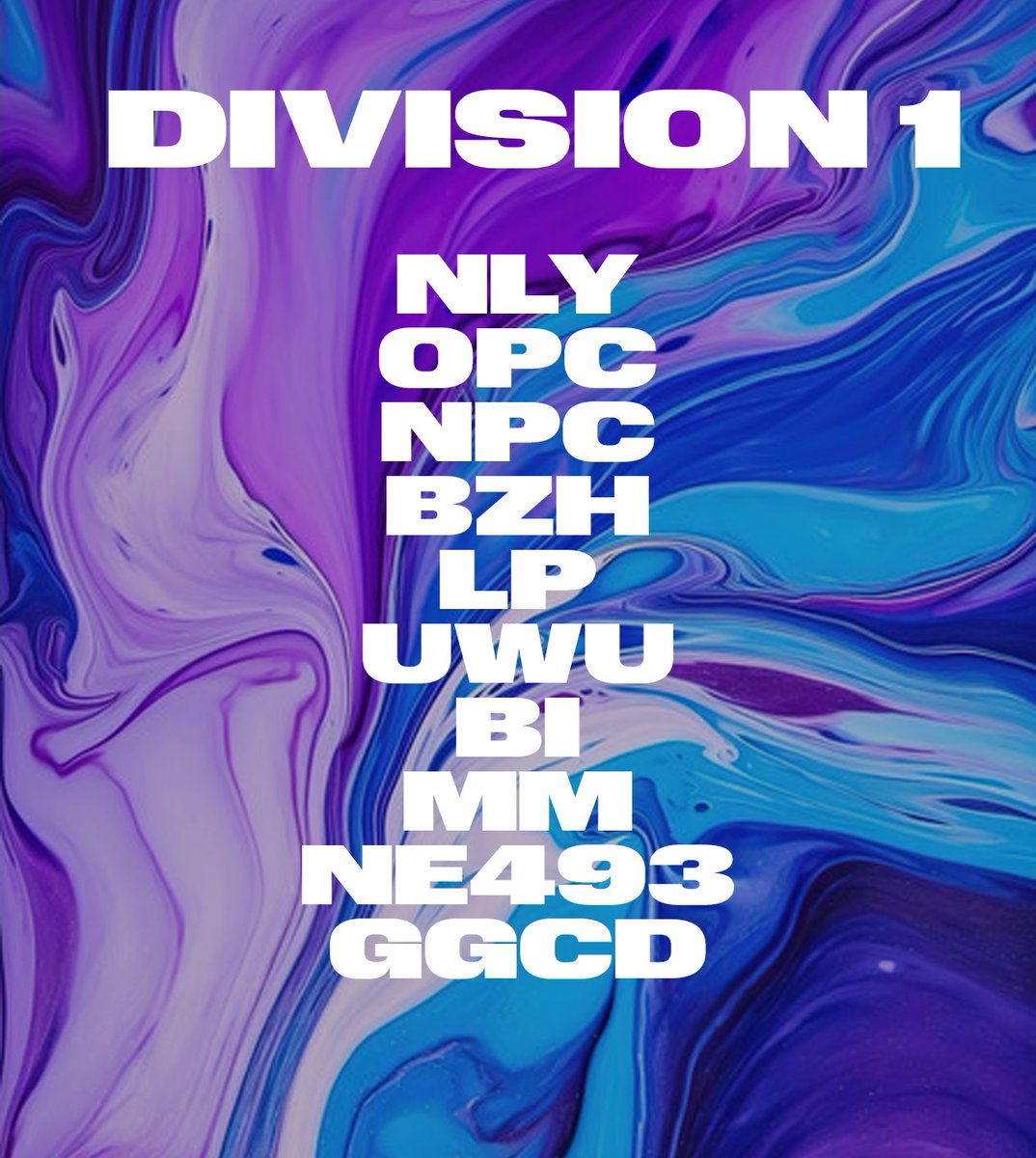 LaCLOWN_GG's tweet photo. VOICI LES ÉQUIPES QUI PARTICIPERONT À LA DIVISION 1 : https://t.co/YyzFaOVWzZ