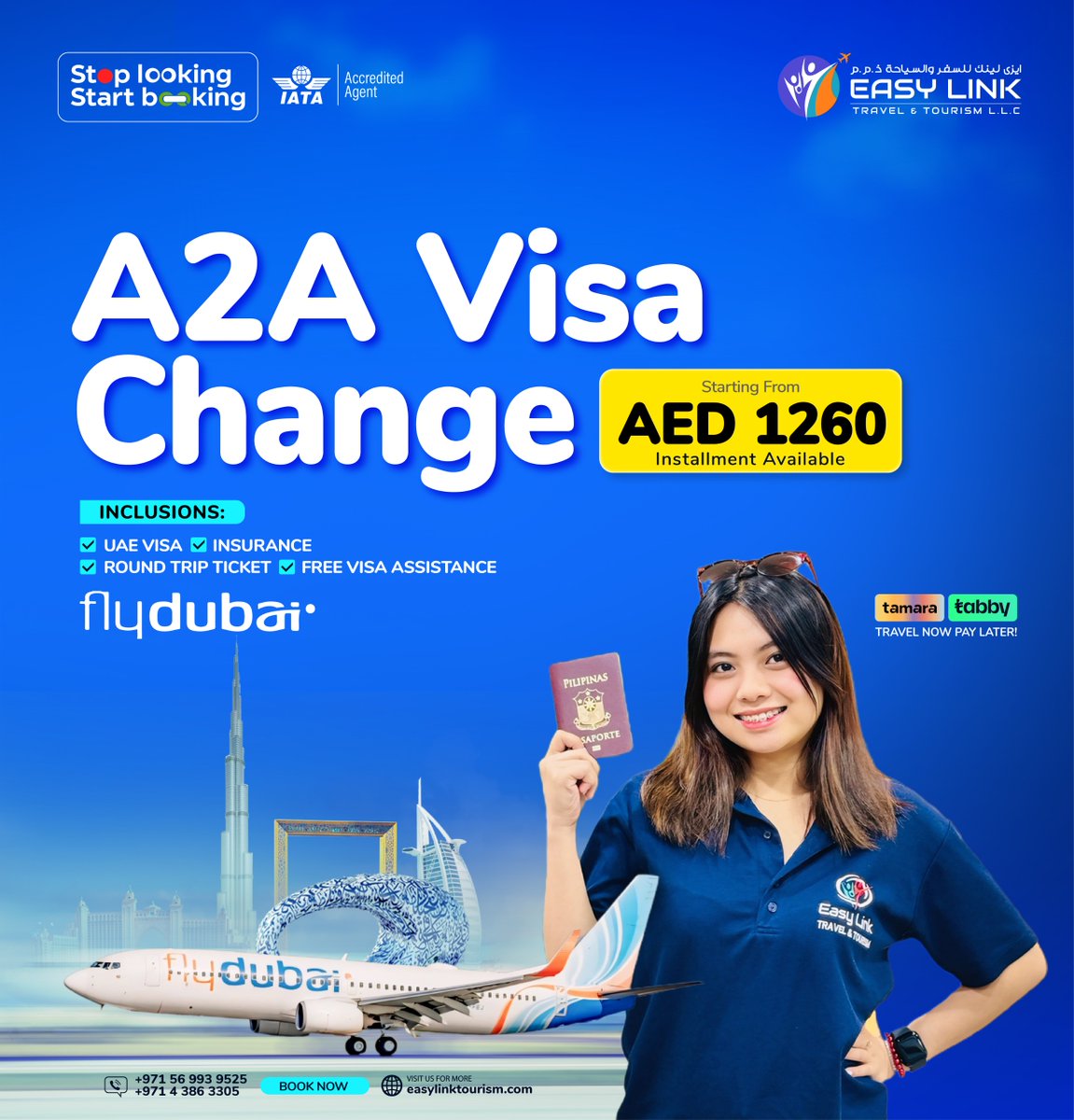 easylinktourism's tweet image. 🌟 Exciting News! 🌟 
Are you looking to change your visa in the UAE? A2A Visa Change is here to make it easy and affordable for you! Starting from just AED 1260.

#EasyLinkTravelandTourism #TravelWithEASYLINK #VisaChange #Flydubai #UAEVisa #TravelDeal #TravelEasy #VisaAssistance