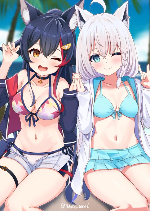 フブミオ! #みおーん絵 #絵フブキ