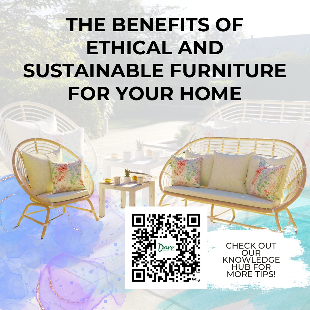 Choosing ethical and sustainable furniture has never been more important. Here’s why making this choice benefits both your home and the planet: daro-cane.co.uk/knowledge-hub

EthicalFurniture #SustainableLiving #EcoFriendly #HomeDecor #DaroCane #DaroUK #GreenLiving