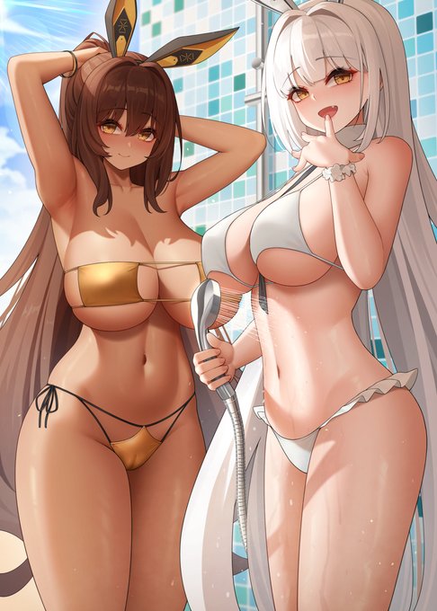 ブラン&amp;ノワール🐰💦
#NIKKE 