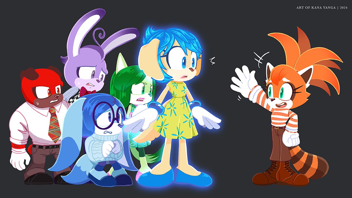 KiminaFoxArt's tweet photo. Inside Out 2 X Sonic The Hedgehog #insideout2 
Joy &amp; Sadness &amp; Fear &amp; Disgust &amp; Anger

New Meet Aniexty The Red Panda 🧡 https://t.co/WJ406JURkI