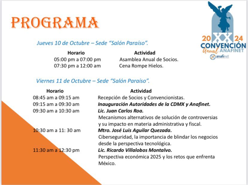 CPVICTORSIE's tweet photo. Cordialmente invitados a participar en la convención anual ANAFINET @Anafinet @ANAFINET_NL @ANAFINETCHIAPAS @AnafinetEdoMex https://t.co/N5LBfILZXS