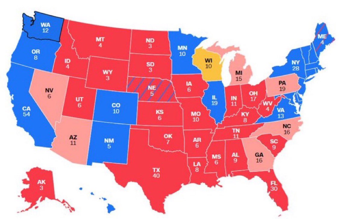 eduardomenoni's tweet photo. 🚨| ÚLTIMA HORA: Trump vence a Harris por 44 votos electorales según la más reciente encuesta de Emerson.

Trump: 286
Harris: 242

🇺🇸 ¿Apoyas que Trump barra con los comunistas de Estados Unidos? https://t.co/Ah0JY5t3rj