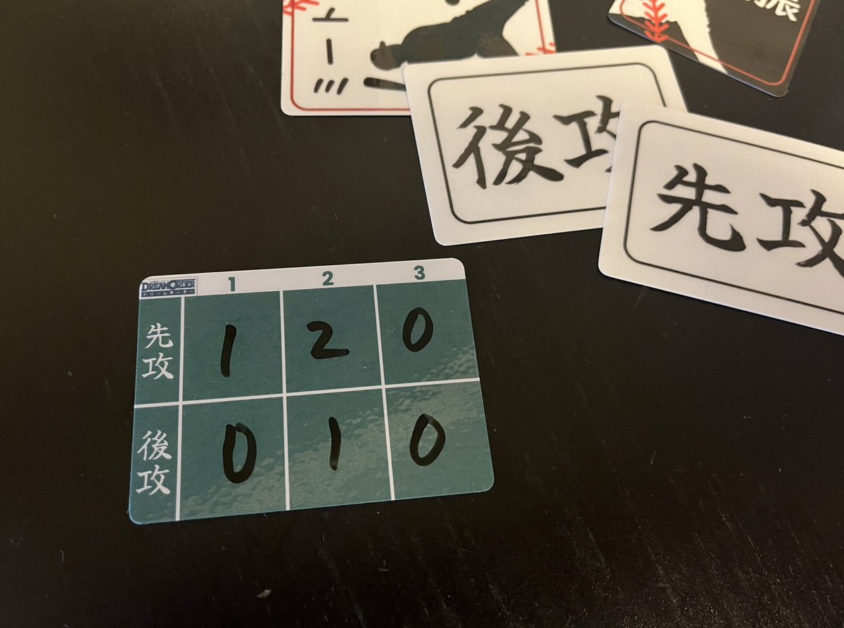 ACGalaga's tweet photo. Made these for to play the game Dream Order. Love the really unique gameplay. Do you prefer the white score board or traditional colored one? #tabletopgaming #boardgames #BaseBall #ドリームオーダー https://t.co/IuI0vWwrFX