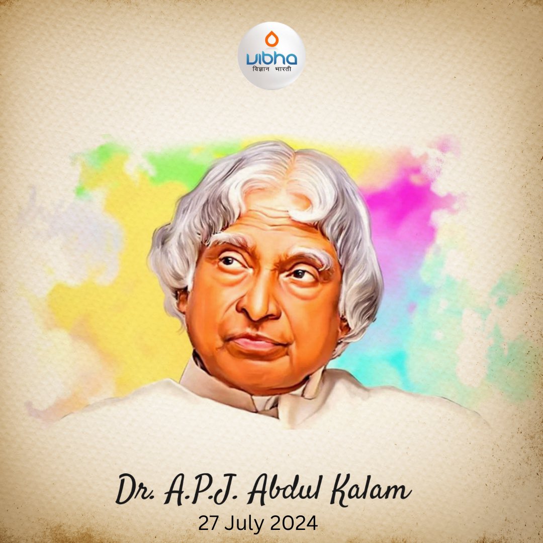 Vidnyan Bharati Paschim Maharashtra (@vibhamaharashtr) on Twitter photo Remembering Dr. A.P.J. Abdul Kalam, the тАЬMissile Man of India,тАЭ on his death anniversary. His vision and legacy continue to inspire us to dream big and work tirelessly for a better future. ЁЯЩП #APJAbdulKalam #LegacyLivesOn #inspiration
<a href="/YShouche/">YogeshShouche</a> <a href="/SreeVIBHAIndia/">Sreeprasad M Kuttan</a> <a href="/Manasi_vibha/">Manasi Malgaonkar</a> Remembering Dr. A.P.J. Abdul Kalam, the тАЬMissile Man of India,тАЭ on his death anniversary. His vision and legacy continue to inspire us to dream big and work tirelessly for a better future. ЁЯЩП #APJAbdulKalam #LegacyLivesOn #inspiration
<a href="/YShouche/">YogeshShouche</a> <a href="/SreeVIBHAIndia/">Sreeprasad M Kuttan</a> <a href="/Manasi_vibha/">Manasi Malgaonkar</a>