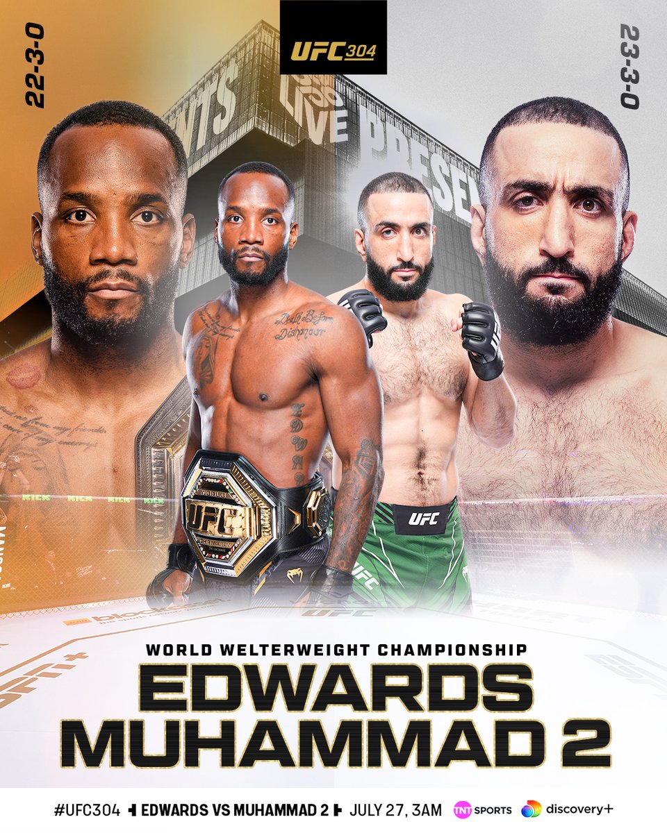 IT'S FIGHT DAY! 😍

#UFC304 | 1AM | LIVE on TNT Sports 1 and discovery+