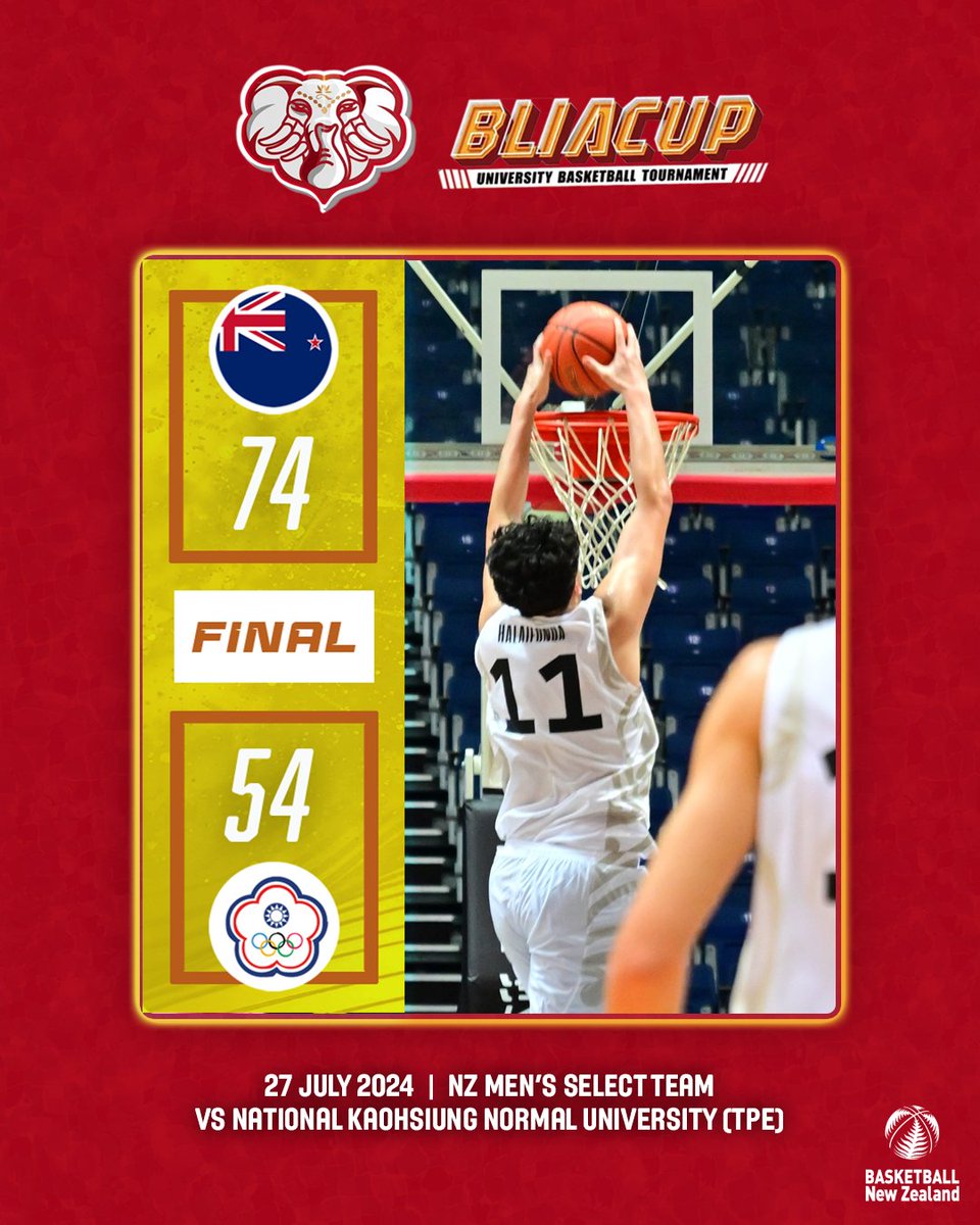 BasketballNZ's tweet photo. 🚨Both New Zealand teams have finished the BLIA Cup / Fo Guang Cup with wins today, giving each team a 7th place finish in the Classification round of this tournament.

➡NZ Women’s Team 74, Brian Kerle Academy (AUS) 58
➡NZ Men’s Team 74, National Kaohsiung University (TPE), 54 https://t.co/qtVYTbLfc8