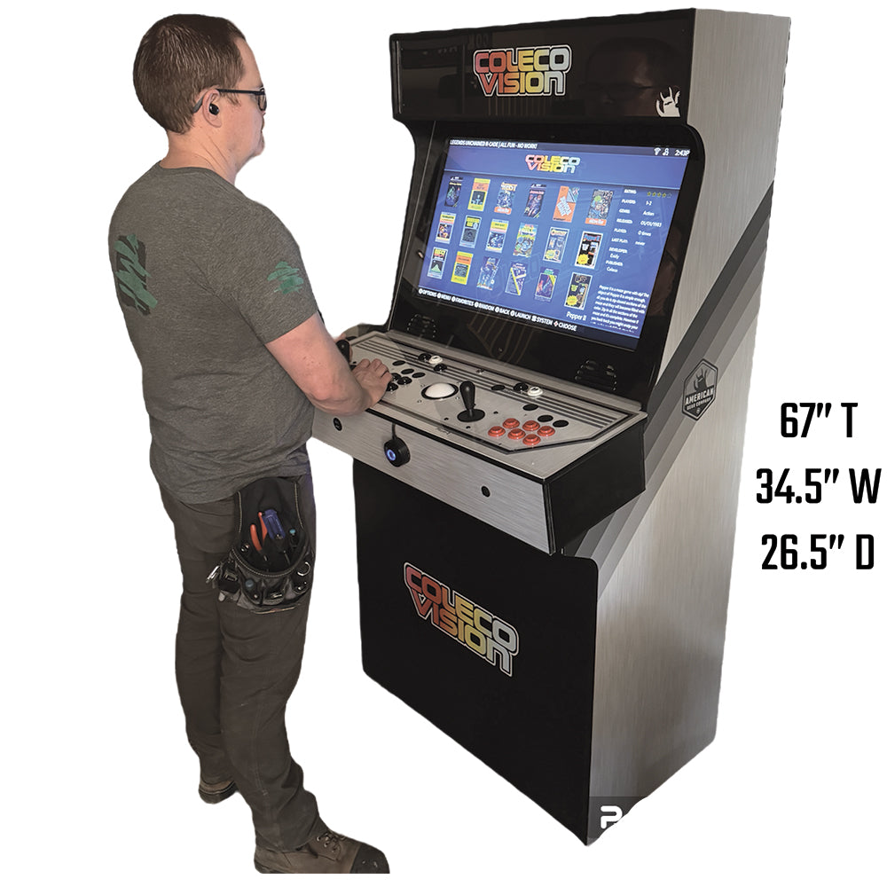 matthewhenzel's tweet photo. Who is this 🚽💩 made for?? ColecoVision "arcade cabinet" for only $2,300.00 USD! Don't worry, it comes with a 16:9 wide screen display...for reasons.. And 40 CV roms. What a deal! 😂 #ColecoVision #FreeTShirt #16by9 https://t.co/tnQJIZDA0k