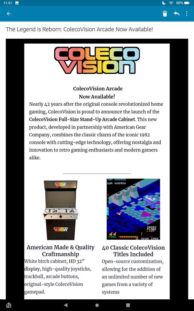 matthewhenzel's tweet photo. Who is this 🚽💩 made for?? ColecoVision "arcade cabinet" for only $2,300.00 USD! Don't worry, it comes with a 16:9 wide screen display...for reasons.. And 40 CV roms. What a deal! 😂 #ColecoVision #FreeTShirt #16by9 https://t.co/tnQJIZDA0k