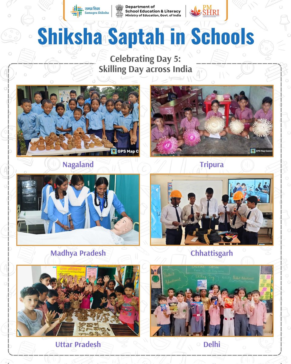 Day 5 of Shiksha Saptah - Skill Day brought innovation and creativity to skill-building! Schools across India ignited young minds with hands-on workshops in coding and design,  hands-on workshops, inspiring talks, showcasing talent and more. NEP 2020 highlights integration of