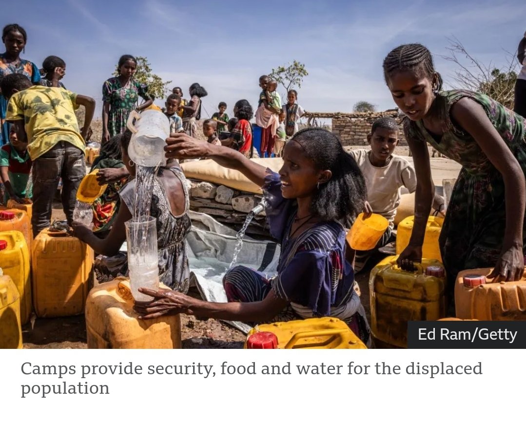 Lwam2324's tweet photo. Even the war is over, Tigryans have remained in camps, dependent on food aid being delivered  due to the western  and northern region part of Tigray under occupation by invaders.
#CauseOfTigrayFamine
#FreeAllTigray
@UN @UNGeneva @eu_eeas @UN_HRC @hrw @UNOCHA @StateDept
@Lwam2324 https://t.co/p75ynZrkFE