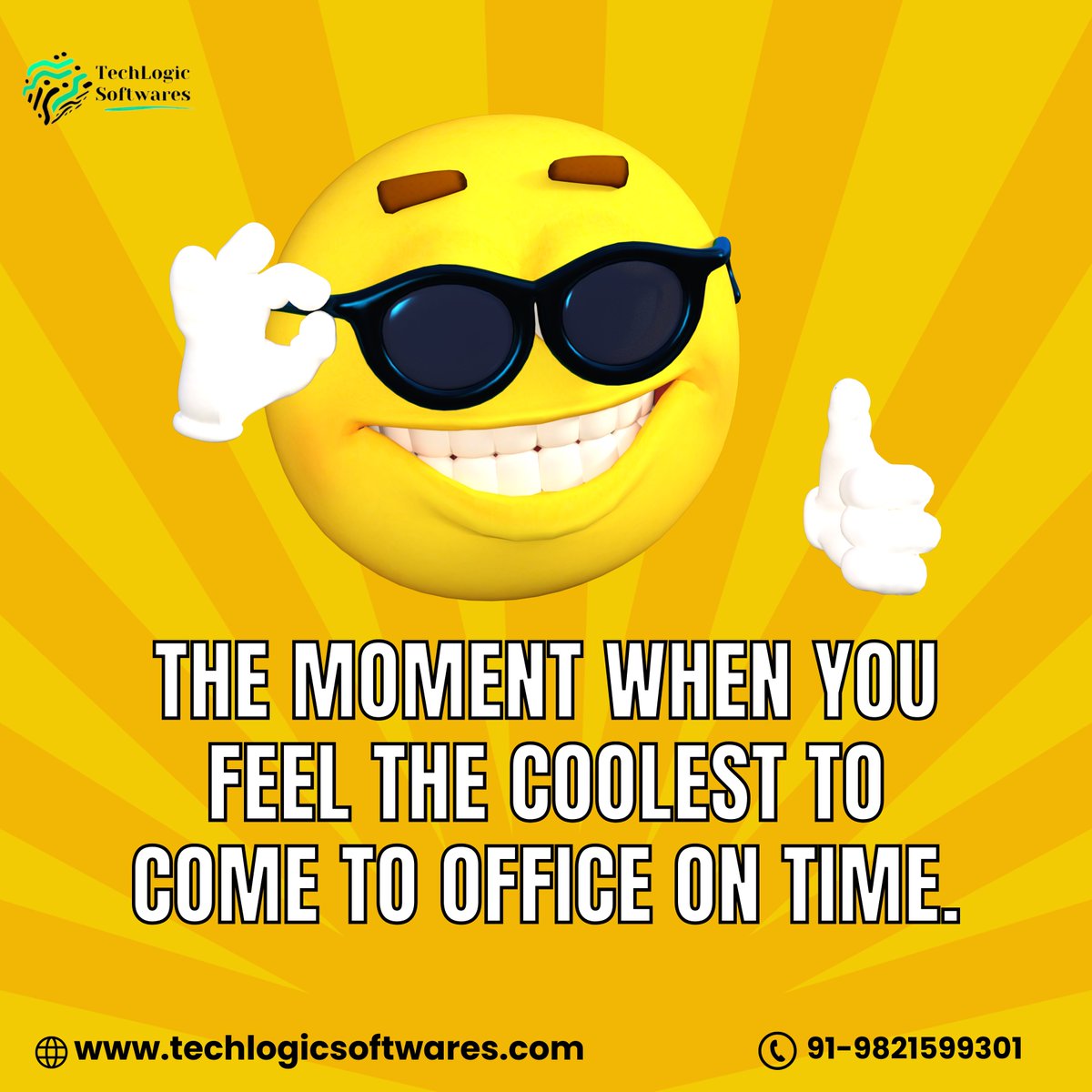 TechlogicS85913's tweet image. The moment when you feel the coolest to come to OFFICE on time. 💼⏰
.
.
.
.
#OfficeChampion
#PunctualPro
#TimeMaster
#EarlyBird
#OnTimeHero
#MorningWin
#FirstInLine
#OfficeRockstar
#PromptPro
#AheadOfTheGame
#TimeWarrior
#EfficiencyExpert
#EarlyRiser
#TimelyTriumph