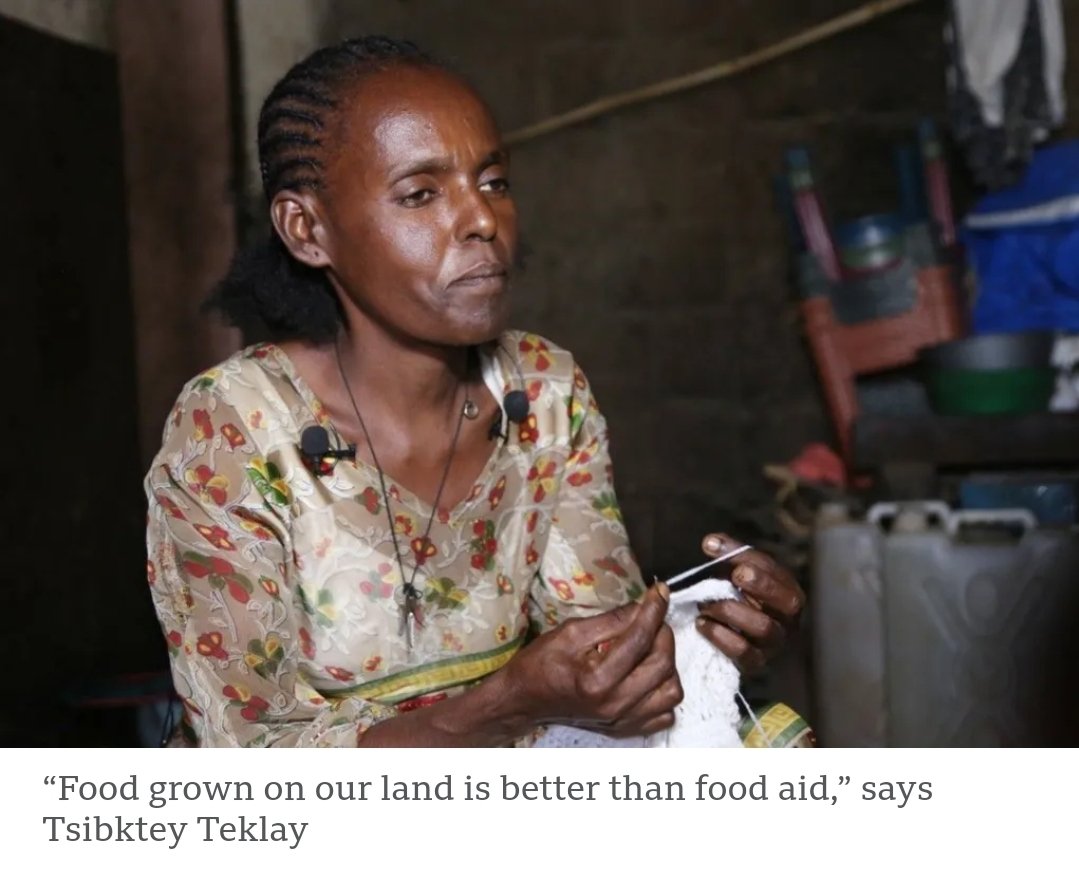 Lwam2324's tweet photo. Tsibktey Teklay looks after 5 of her children in the camp. Her husband was killed in the war.
“We had animals. We used to harvest crops in winter,” she told the BBC in May. “In short, we had the best lifestyle. Now we are down to nothing.”
#ReturnTegaruIDPs 
@UN @hrw
@Lwam2324 https://t.co/DgqgCUcznR