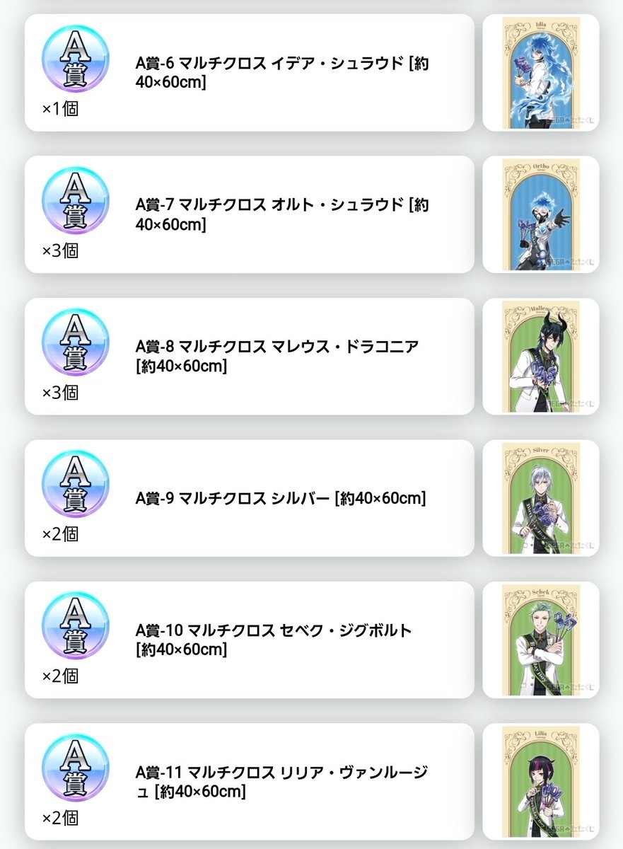 le___o___7's tweet photo. 【交換】ツイステ セガラッキーくじ おめかし

【譲】
A賞：イデア オルト マレウス シルバー セベク リリア
B賞：セベク オルト
C賞：マレウス セベク
D賞：ケイト トレイ
E賞：トレイ
F賞：デュース ケイト トレイ レオナ ジャック ラギー ヴィル ルーク

【求】B賞 ＞ C賞 アズール

複数提供可 https://t.co/K8PlNT52ZB