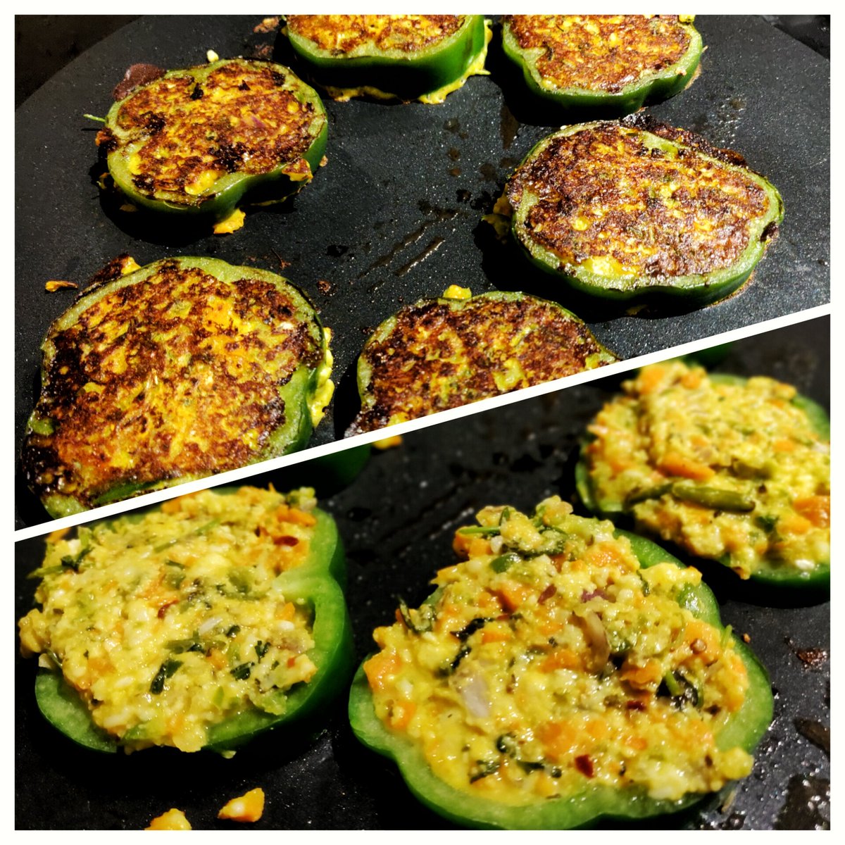jayanthsv's tweet image. Stuffed Bell pepper rings. Wholesome, yummy, crunchy, very very satisfying.
#veggiefood
#selfcook