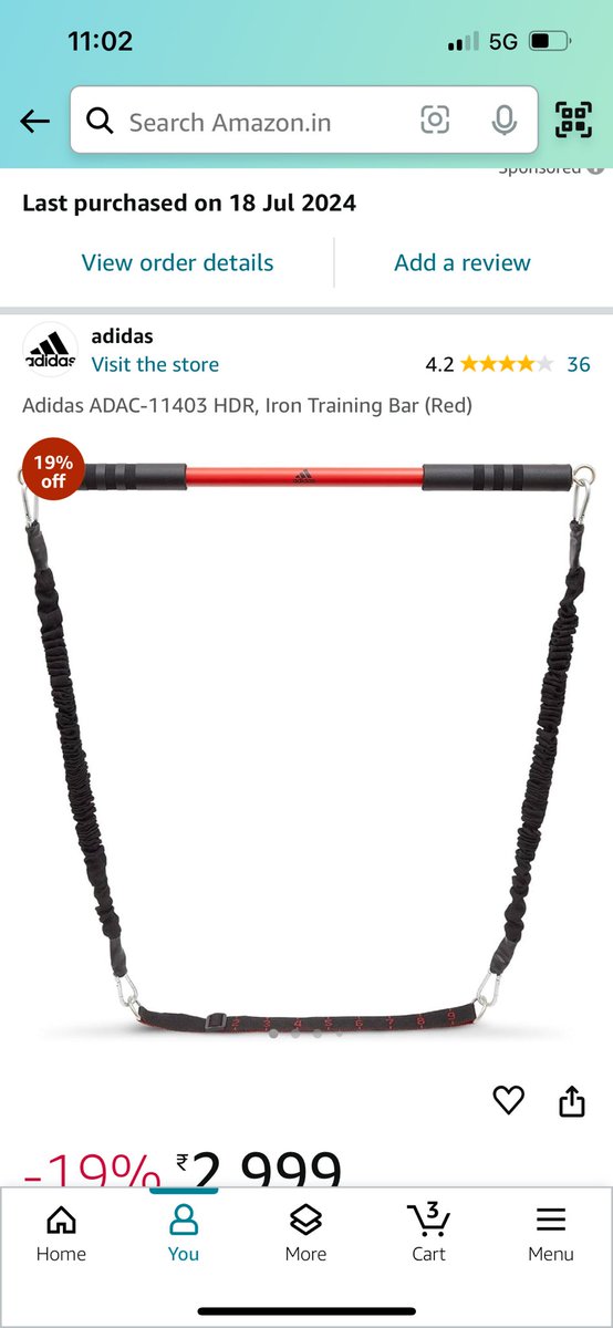 betheangel's tweet photo. @amazonIN Purchased an Iron Training Bar on 18th July but the seller sent a Pull Up Bar on 22nd.
I have made 3 requests for return n everytime it gets cancelled. 
I insisted customer care for an investigation but all i got is another pick up request for 30th! https://t.co/KgXXn2rAxf