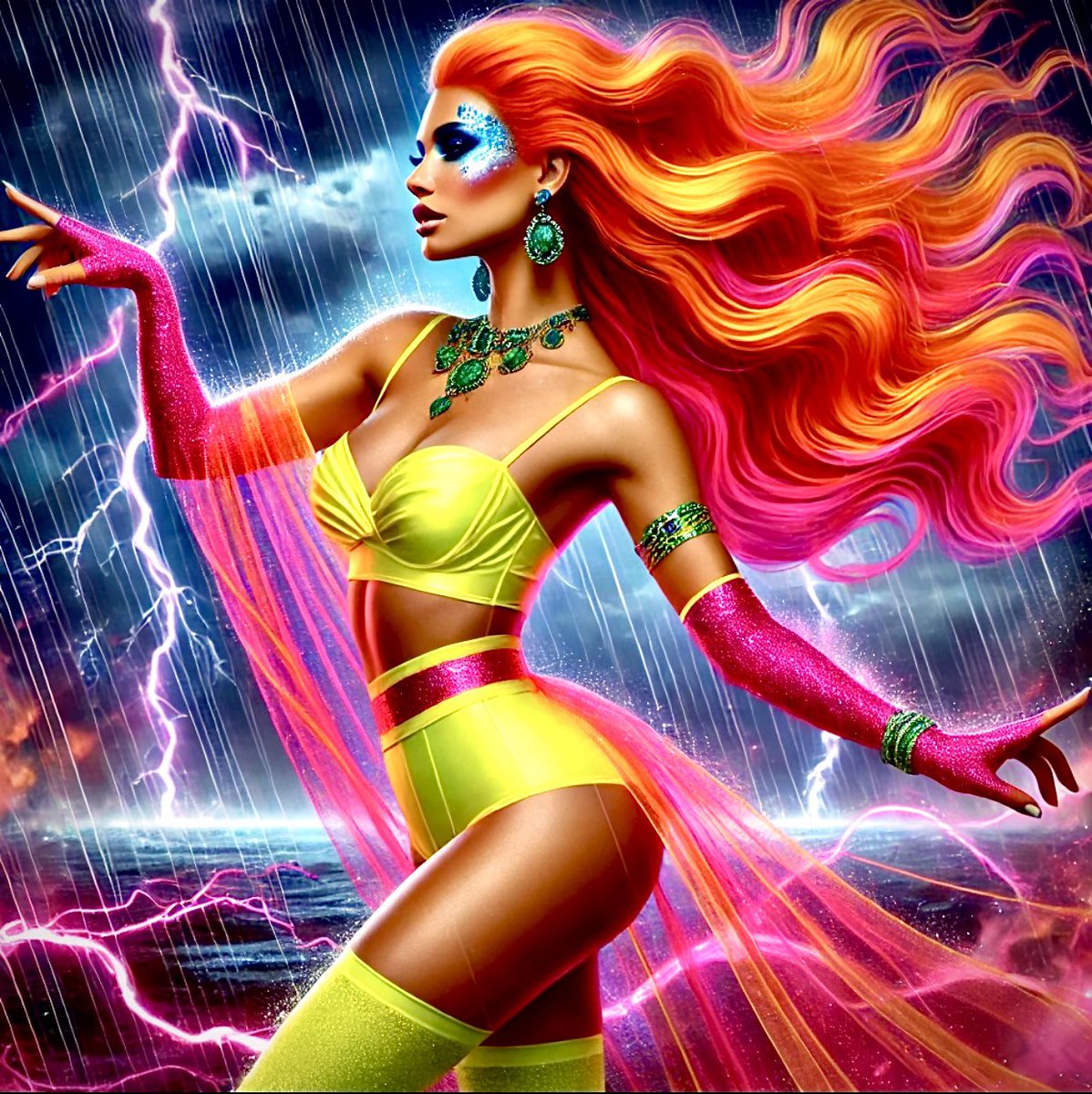 funfactstome's tweet photo. Posing Through Nature’s Fury: Embrace the Electric Beauty

🌩️⚡️✨

#AIArt #DigitalArt #FantasyArt #StormyNight #ElectricBeauty #CreativeAI #ArtisticExpression #ColorfulFashion #AIgenerated #FantasyFashion #ArtLovers #InstArt #VisualArt #FuturisticArt #TrendyArt #AIArtist https://t.co/lPesf8CWDk