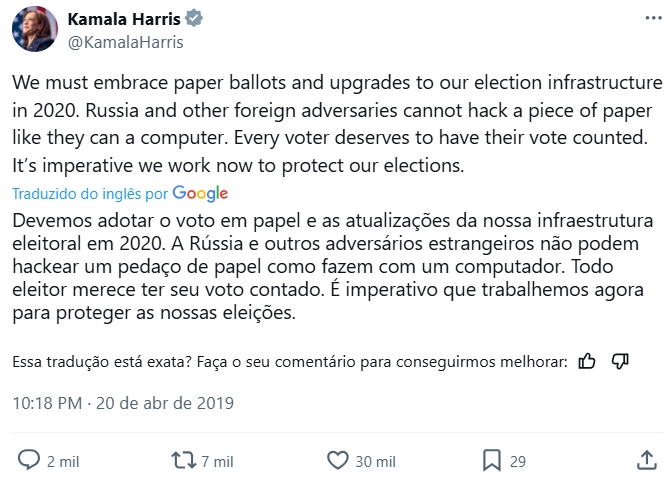 PUTA QUE PARIU

Ô, Alexandre de Moraes! Corre aqui, caralho! Vem prender essa dona q está obviamente atacando a democracia!

NO MÍNIMO vc tem q exigir q o Twitter suspenda o acesso à conta dela no Brasil!

A Kamala é BOLSONARISTA!! 😱😱😱