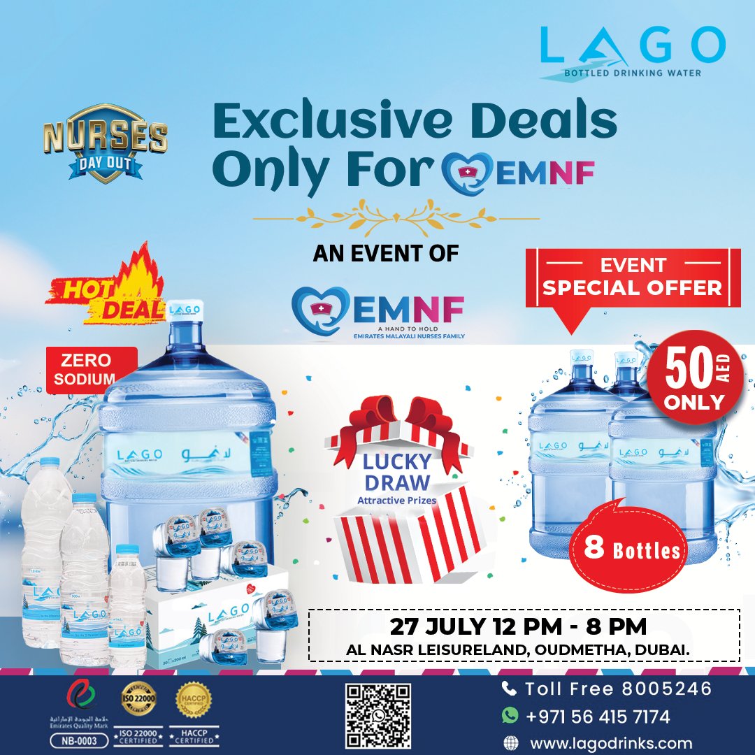lagowater's tweet photo. Immerse yourself in the magic of NursesDayOut2024 Season 2 with Lago! Celebrate with mesmerizing performances and heartfelt tributes to our extraordinary nurses.
.
.
.
#lagowater #lago #dubai #lagoforworkout #fitness https://t.co/E57kW1EdSu