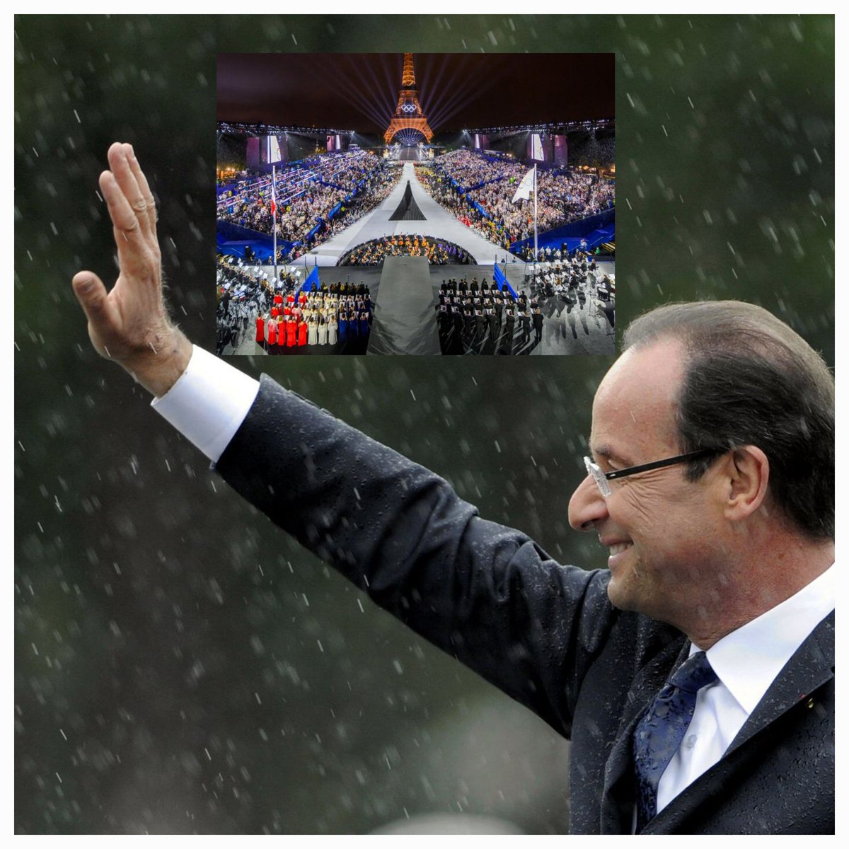 Je comprends pourquoi il a plu autant lors de la cérémonie d’ouverture des Jeux Olympiques : <a href="/fhollande/">François Hollande</a>, surnommé le dieu de la pluie, était présent.