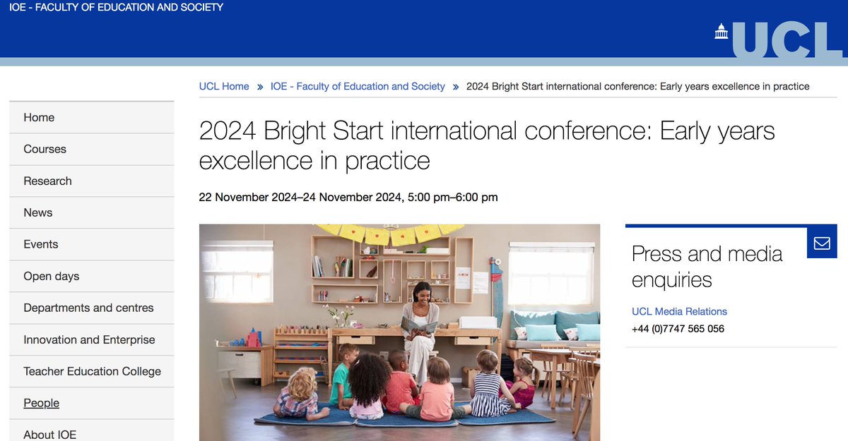 DrEiriniGkouskou (@eirinigkouskou) on Twitter photo 🚀 Excited to announce the UCL-Bright Start International Conference on Early Years Excellence & Practice! 🌟 Join us on November 2024 for inspiring sessions and discussions. More info here: ucl.ac.uk/ioe/events/202… #DLL <a href="/OneillsusanDll/">Susan O'Neill</a> <a href="/BrightStart_Con/">@BrightStart_Con</a> <a href="/UCLEast/">UCL East campus</a> #WeAreIOE 🚀 Excited to announce the UCL-Bright Start International Conference on Early Years Excellence & Practice! 🌟 Join us on November 2024 for inspiring sessions and discussions. More info here: ucl.ac.uk/ioe/events/202… #DLL <a href="/OneillsusanDll/">Susan O'Neill</a> <a href="/BrightStart_Con/">@BrightStart_Con</a> <a href="/UCLEast/">UCL East campus</a> #WeAreIOE
