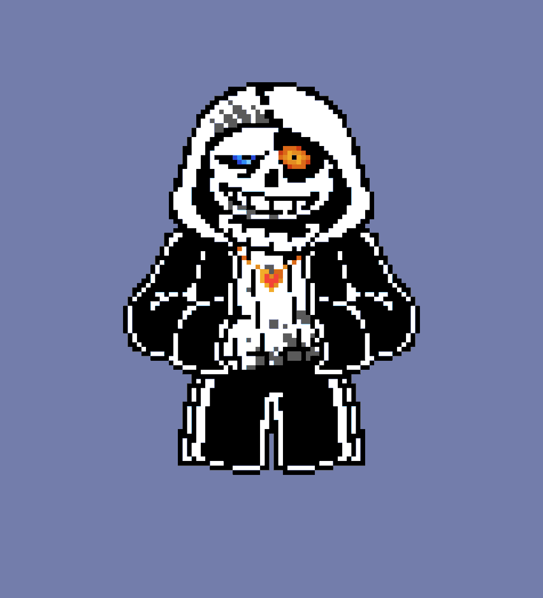 ifoundarock504's tweet photo. Went through some old art while I couldn't sleep and found old attempts at Axetale Sans' sprites. For the first one, I made each pixel 2x2 to try to make a more detailed shattered socket. Honestly, I'm really happy with the progress I've made. #axetale #sans #undertaleau https://t.co/s2D8s1l6Id