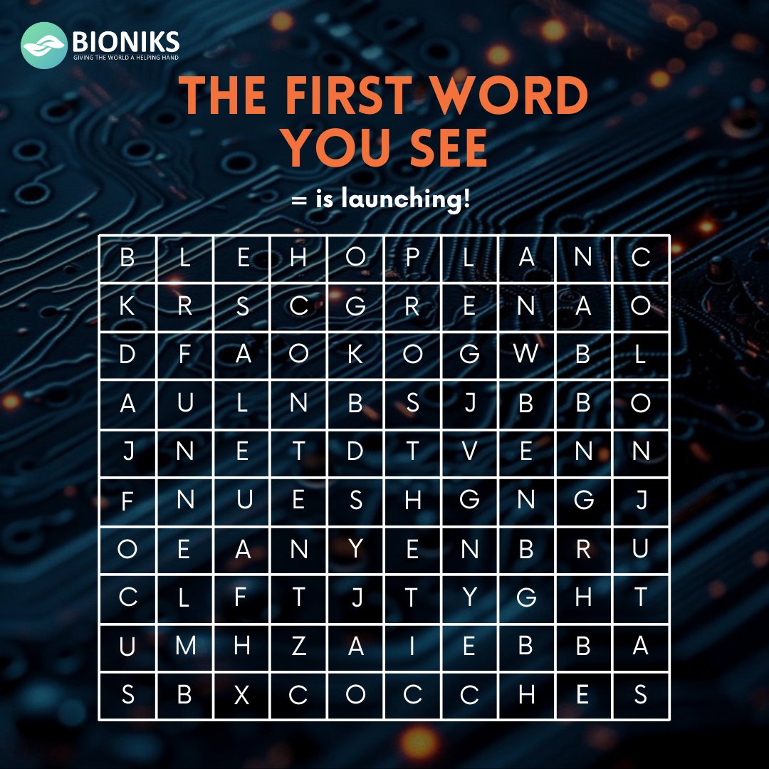 Bioniksorg's tweet image. Something new is coming!

Find the hidden words to discover what's next for Bioniks. 

To celebrate, we're giving away a special prize! 

Comment below with your answers to the word search for a chance to win!