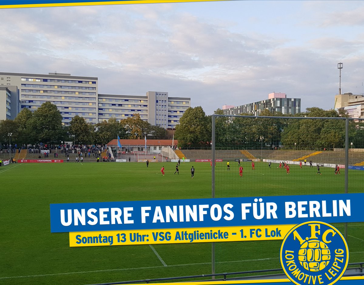 1fclokleipzig's tweet photo. Der 1. FC Lok Leipzig stellt folgende Informationen für das Auswärtsspiel bei der VSG Altglienicke bereit. Bitte habt Verständnis, wenn nicht gleich alles klappt. Es ist das erste Spiel der VSG Altglienicke in diesem Stadion.

👉https://t.co/RkV5hLBdz5

#VSGLOK #fußballpur https://t.co/KUTsZoyxaR