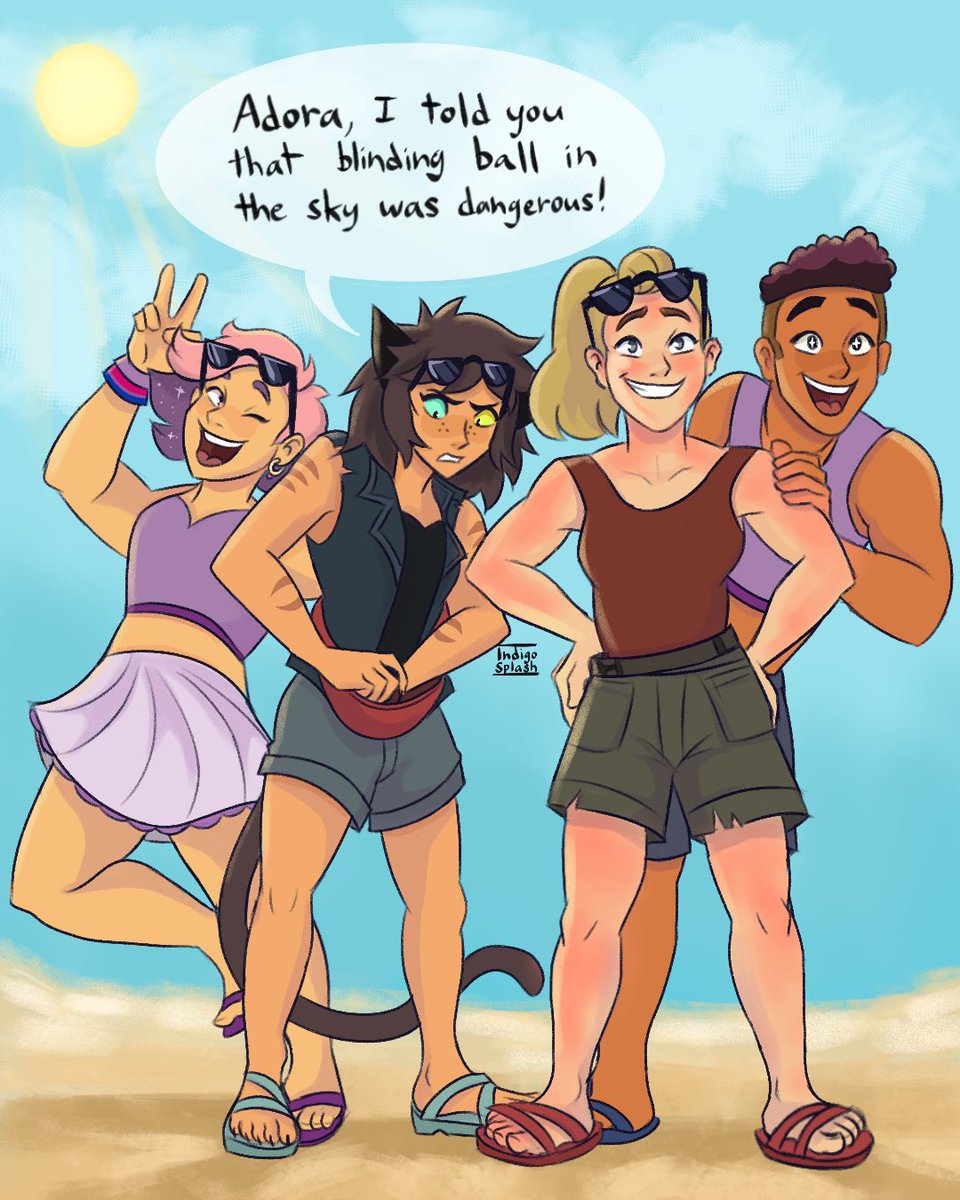 Finished the chaotic best friend’s squad as tourists on earth 😂
Poor Catra is trying to keep them from running head first into certain death 
#SheraandthePrincessesofPower #shera <a href="/Gingerhazing/">ND Stevenson</a>