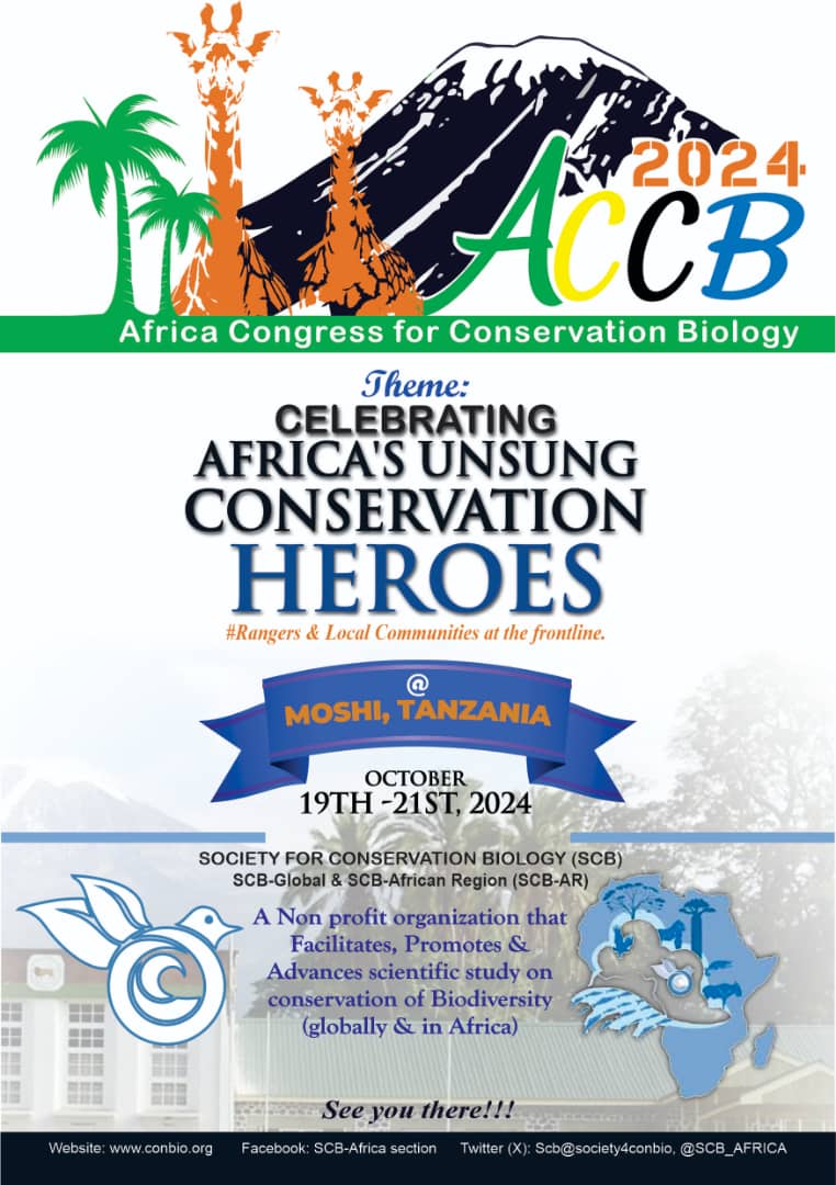 EARLY REGISTRATION FOR ACCB 2024 IS NOW OPEN!!!!Grab this opportunity and *enjoy huge discounts* before the August 20th deadline.

*Click here for more details conbio.org/mini-sites/acc… 

#ACCB2024
#Rangersandlocalcommunities
#Moshiherewecome