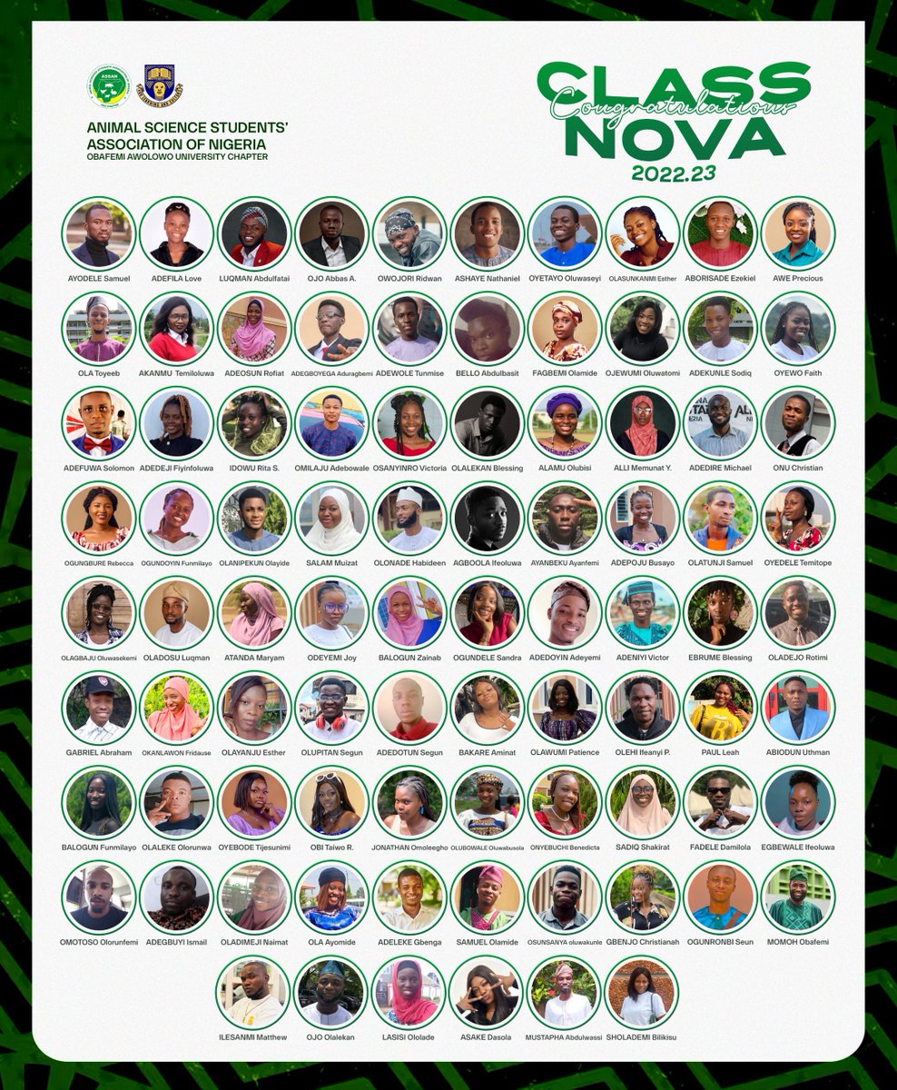 Adefat_'s tweet photo. Thank you Class Nova,
Thank you Animal Science,
Thank you Faculty of Agriculture,
Thank you Great Ife,
Thank you Obafemi Awolowo University.

Ire ati Ayo lojokojo
#Adefat https://t.co/JupiIuKYCH