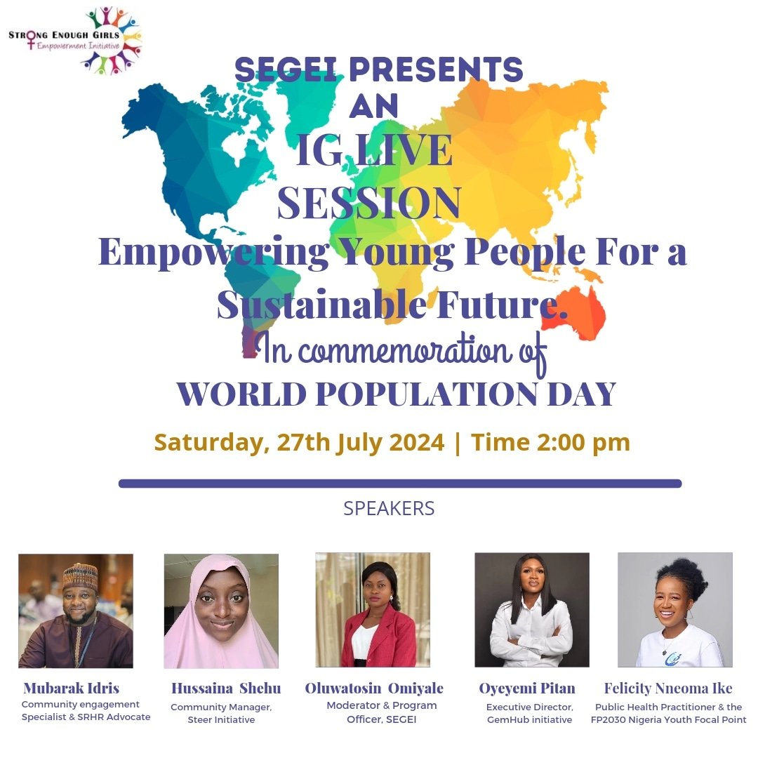 Join us TODAY at 2:00 pm for an IG Live session dedicated to empowering young people for a sustainable future! Let's discuss how youth can lead the way to a greener, brighter tomorrow. 🌍 🌿✨ 

#Strongenoughgirls #YouthEmpowerment 
#SustainableFuture