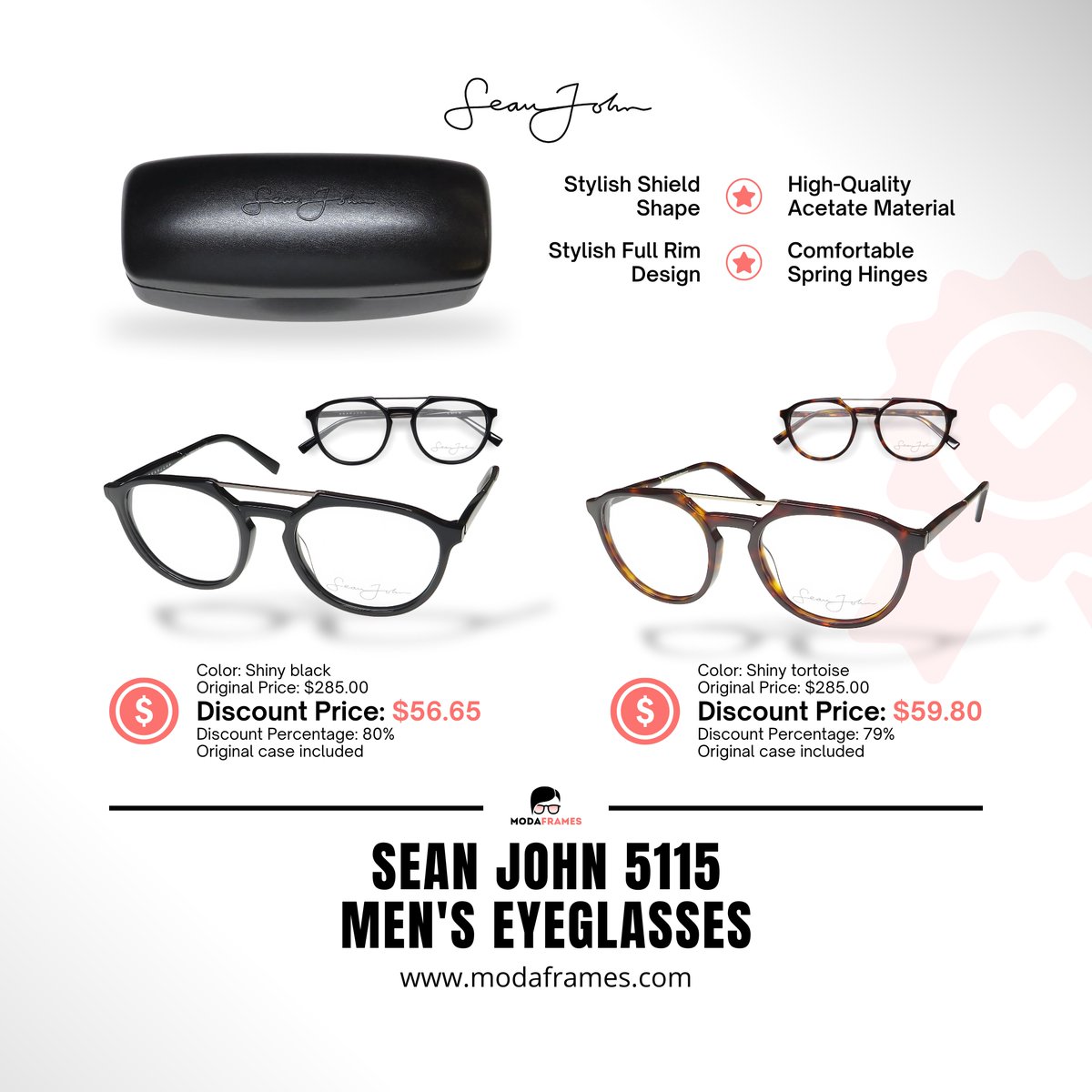 ModaFrames's tweet image. 🔥 Fashion alert! Sean John frames are here to elevate your style game.  🛒 modaframes.com/products/sean-… 
These aren&apos;t just frames, they&apos;re your ticket to instant cool. With demo lenses included, you&apos;re one step closer to your perfect look. 
#SeanJohnStyle #ModaFrames #DesignerFrames