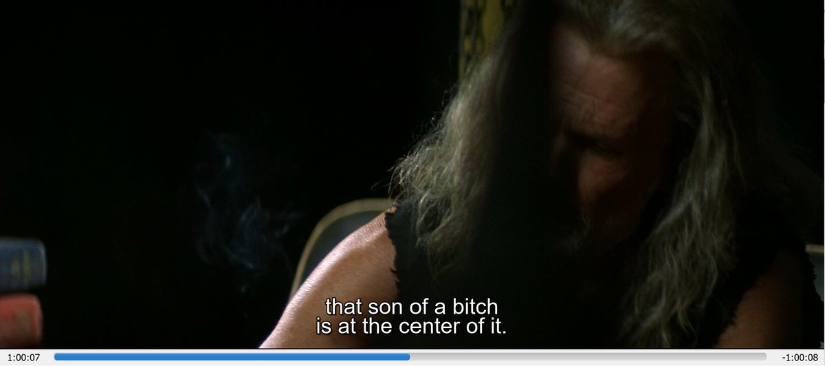 I'm watching Blade and I noticed that when Whistler (Kris Kristofferson) says the words "center of it", it's the exact center of the movie 🤔