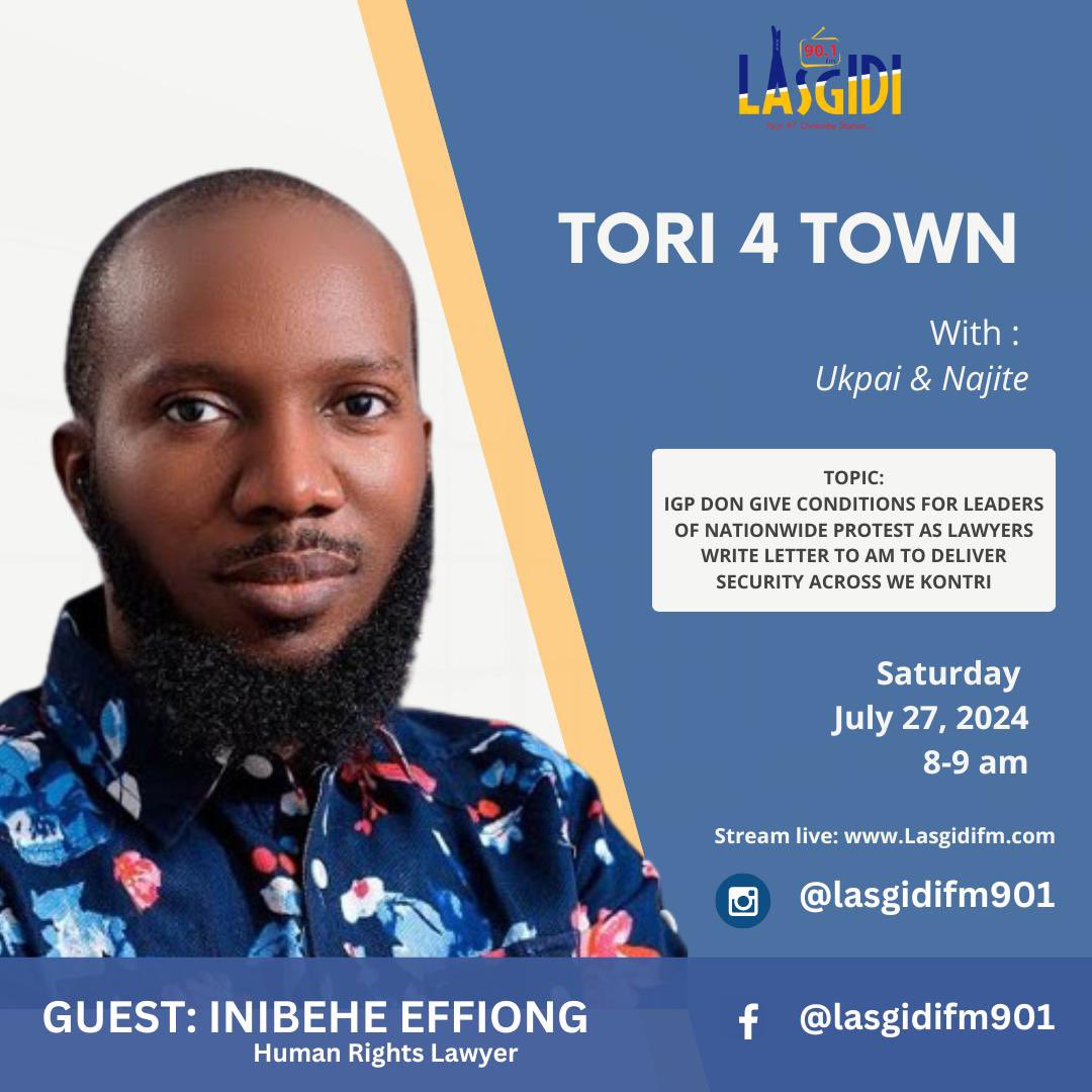 Joining me and <a href="/UkpaiEzera/">Simply ZERA</a> on the program this morning on the program is <a href="/InibeheEffiong/">Inibehe Effiong</a> 

Stay tune to 90.1 <a href="/lasgidifm901/">Lasgidifm901</a>