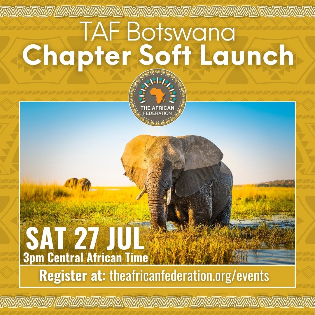 tafchapters's tweet photo. The moment we've been waiting for is finally here! The soft launch of the #TAFBotswana Country Chapter is about to begin. Please Join us on Saturday 27 July 2024, at 3pm CAT. Help #Africa become a #Superpower2050 for the many rather than the few. Register at https://t.co/JXLODSaYJj