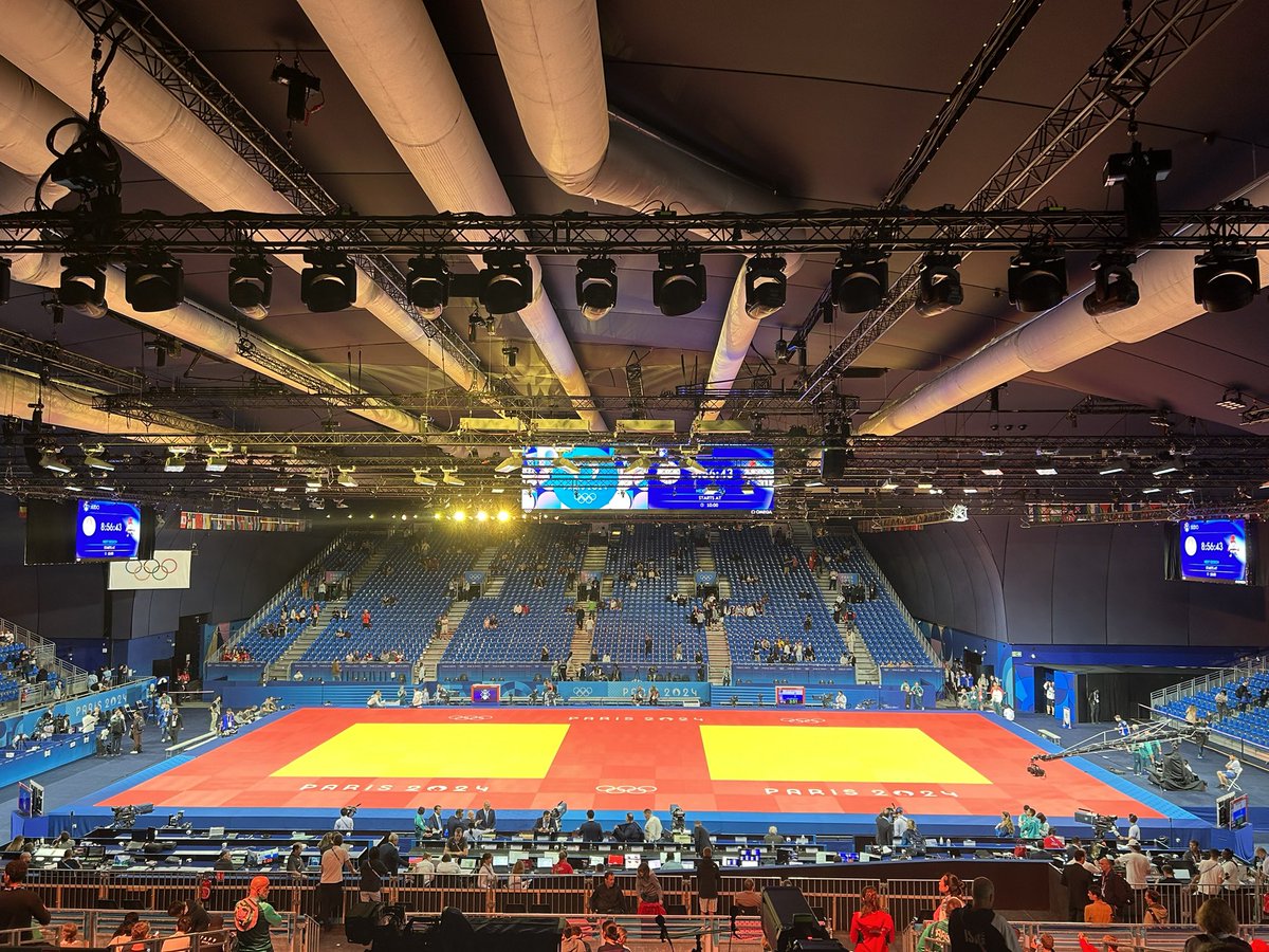 JudoCBJ's tweet photo. Bonjour! ☀️

Já estamos na Arena Champ-de-Mars para o primeiro dia de #Judo nos #JogosOlímpicos #Paris2024!

Em breve, a partir de 5h 🇧🇷, tem Michel Augusto 60kg e Natasha Ferreira 48kg no tatame

BORA, BRASIL!!!!! https://t.co/McatU4dhGZ
