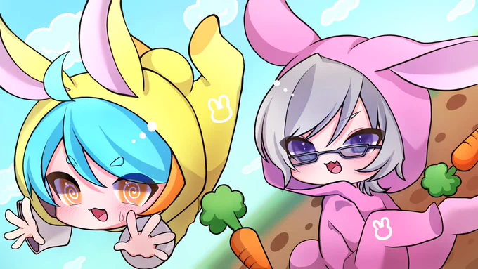 経営者Z & るーとスーパーバニーマンコラボのサムネ描きました 