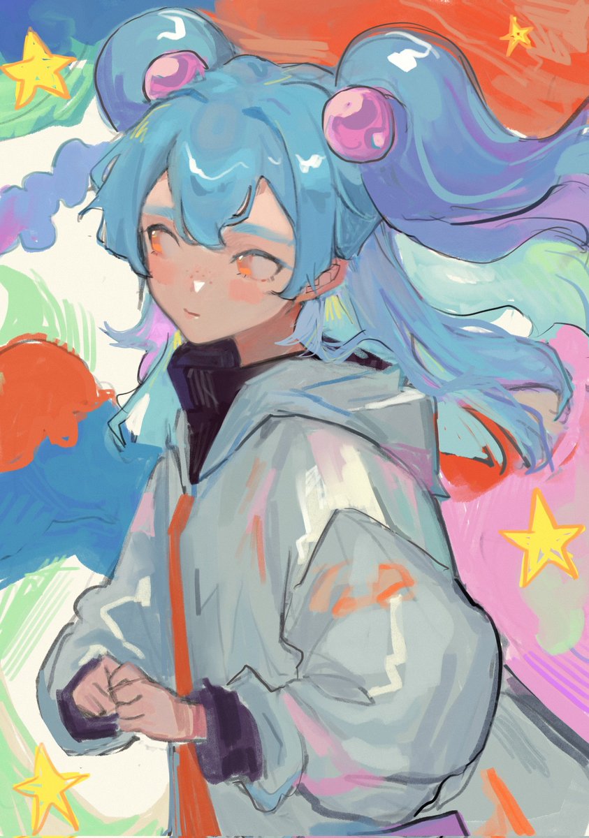 My #Mikusona #MikuHatsune
I thought i'd paint it but the doodle style looks good on her. ⭐️😭 
Her eyes are oreng 🍊🍊 (´｡• ω •｡`) ♡
#artmoots
#artshare 
#digitalart