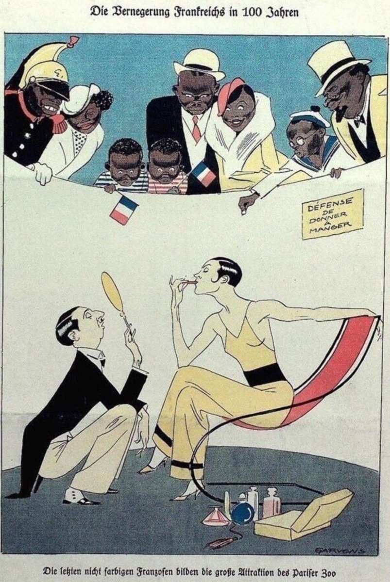 bakalaofresco's tweet photo. Alemania 1930. Así veían los dibujantes alemanes como terminarían en Francia en 100 años. 

 Tenían razón o no? https://t.co/pApdEx5f7k