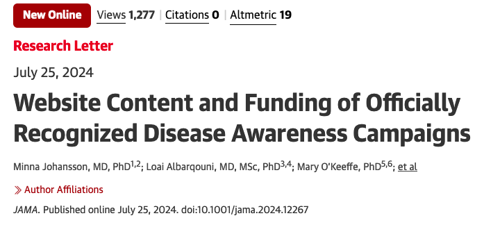 Un clásico que se mantiene:"Los  sitios web de campañas de concienciación a menudo fomentaban, en lugar de describir, pruebas y tratamientos,  destacaban los beneficios más que los daños y rara vez señalaban problemas potenciales de sobrediagnóstico o sobretratamiento"