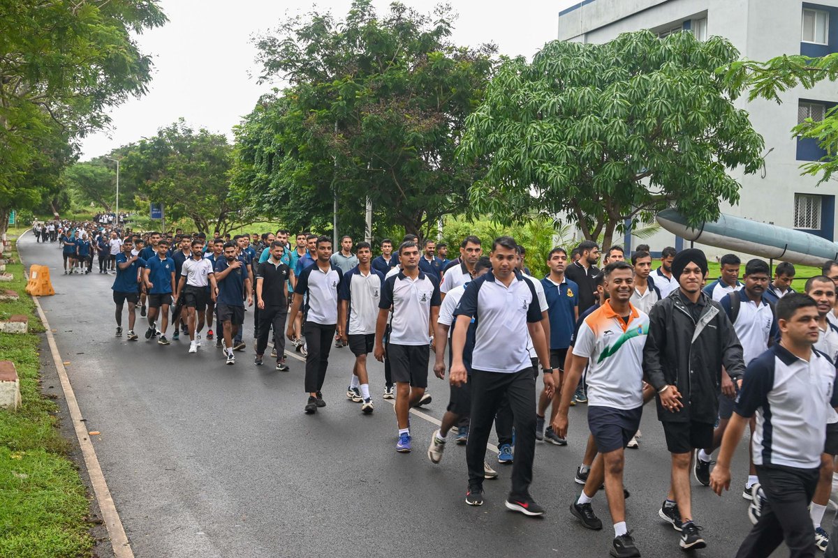 IN_GNA's tweet photo. All personnel participated in Health Walk in the drizzling weather of Saturday morning.

#Synchronised Small Strides  towards fitness https://t.co/bpfTaMLNHs